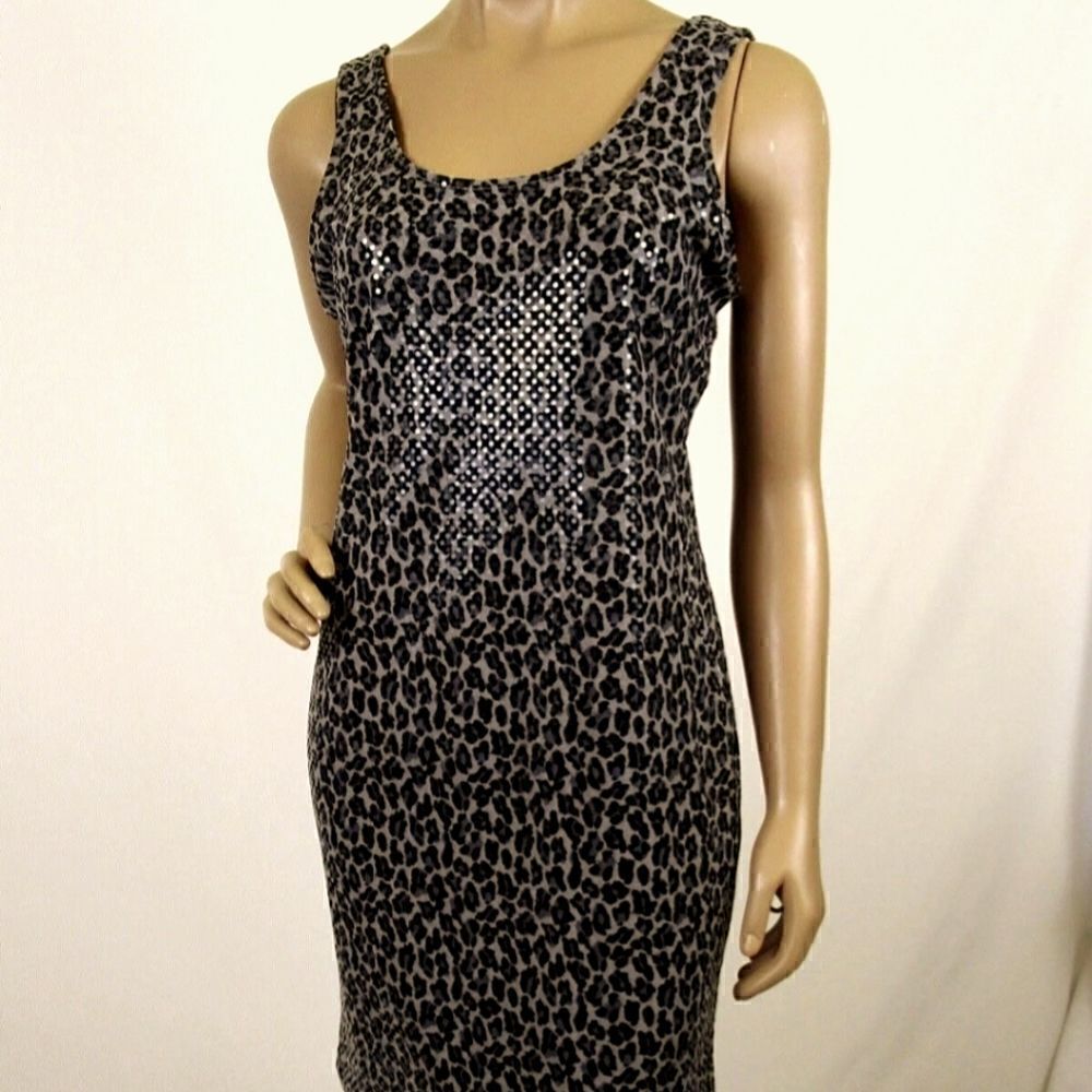 Express Sequined  Animal Print Tank Dress - Picture 11 of 11